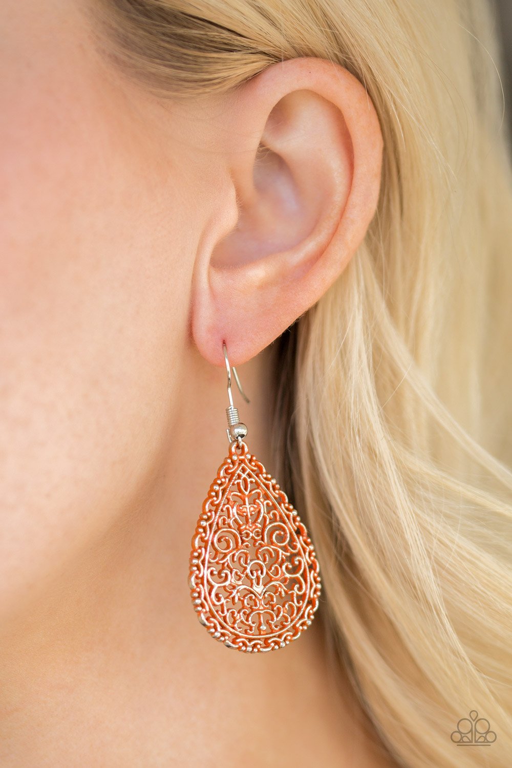 Indie Idol-orange-Paparazzi earrings
