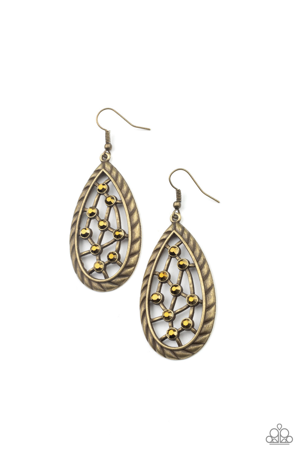 Industrial Incandescence - brass - Paparazzi earrings