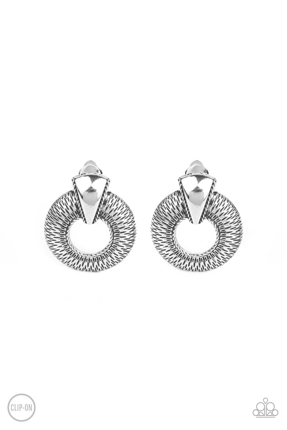Industrial Innovator - silver - Paparazzi CLIP ON earrings