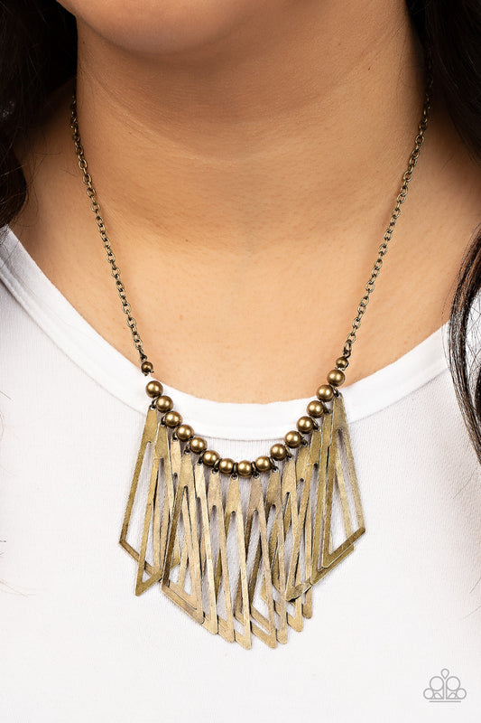 Industrial Jungle - brass - Paparazzi necklace