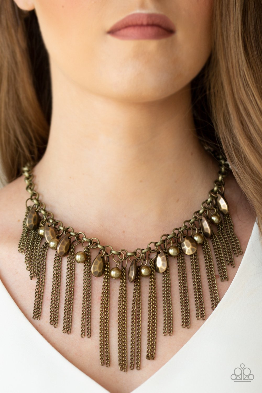 Industrial Intensity - brass - Paparazzi necklace