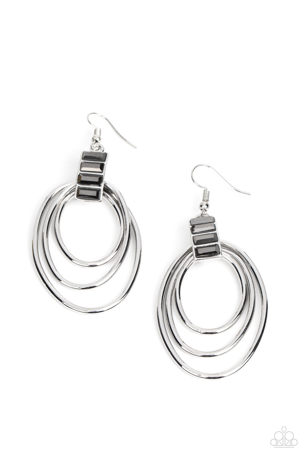 Intergalactic Glamour - silver - Paparazzi earrings