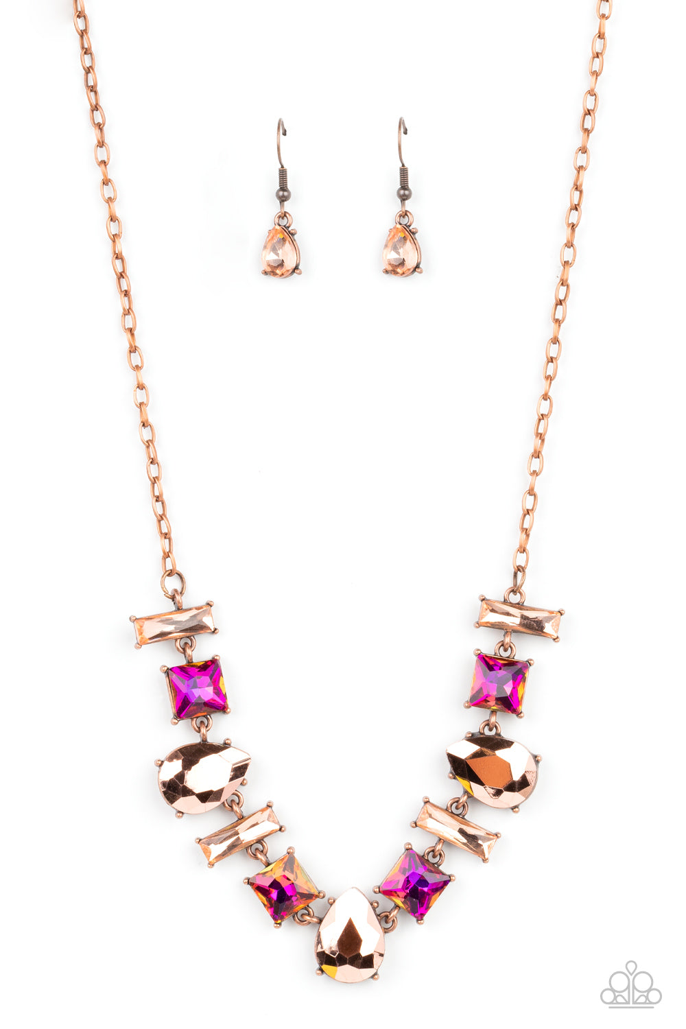 Interstellar Ice - copper - Paparazzi necklace