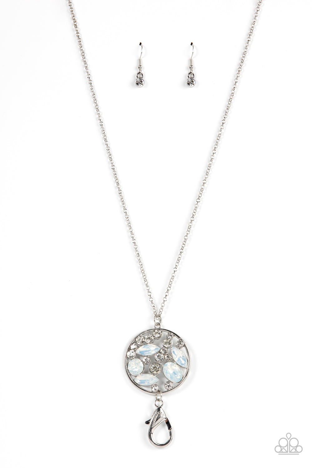 Iridescently Influential - white - Paparazzi LANYARD necklace