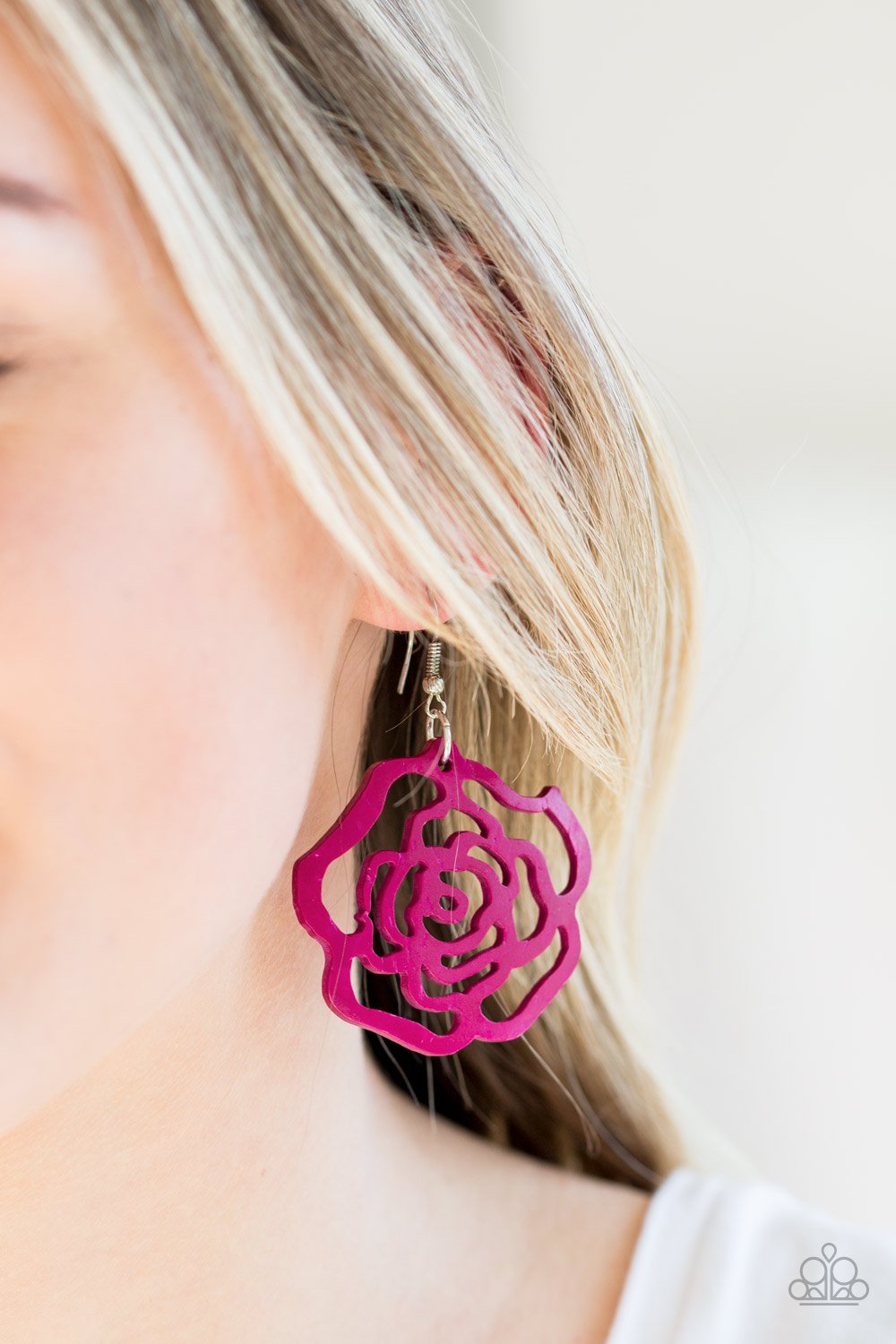 Island Rose-pink-Paparazzi earrings