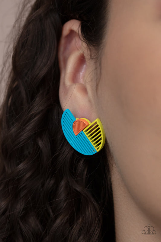 It's Just an Expression - blue - Paparazzi earrings