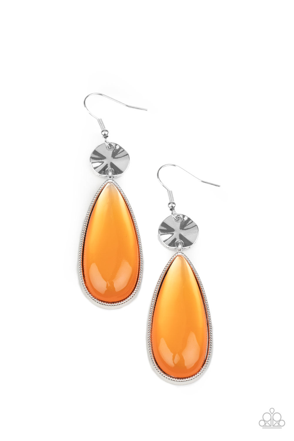 Jaw Dropping Drama - orange - Paparazzi earrings