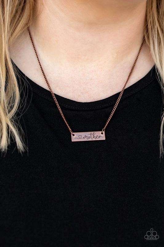 Joy Of Motherhood - copper - Paparazzi necklace