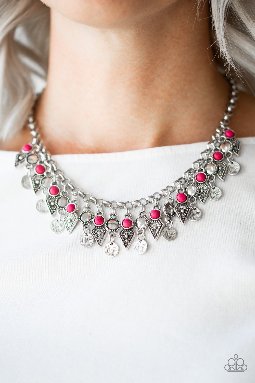 Jurassic Jamboree - pink - Paparazzi necklace