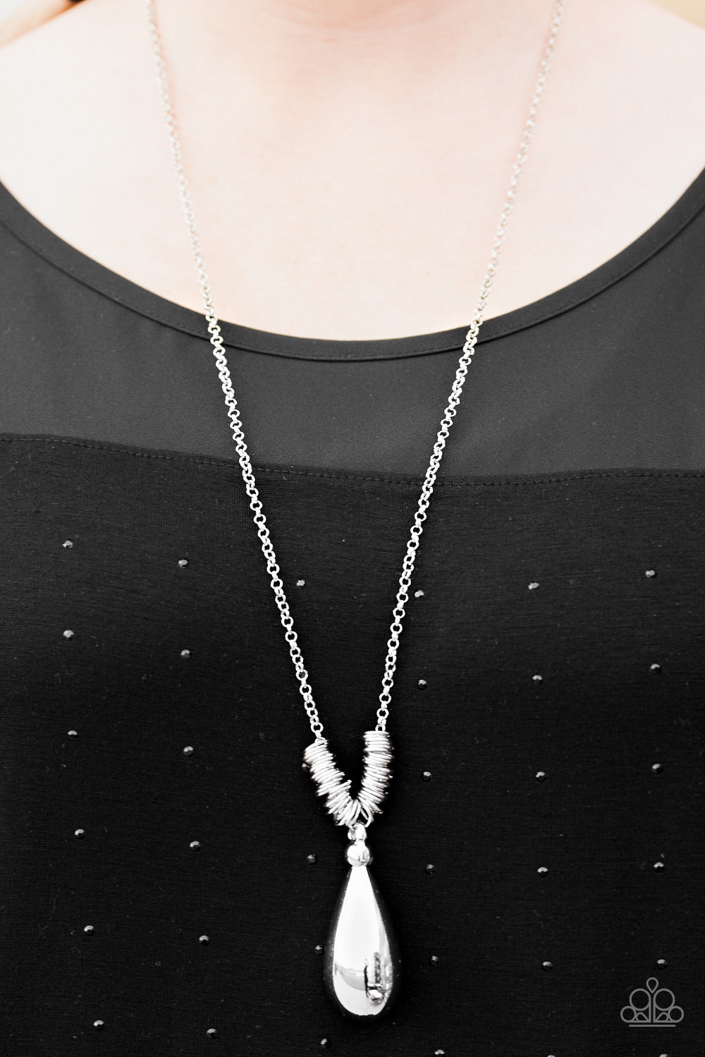 Just A Drop - Silver - Paparazzi necklace