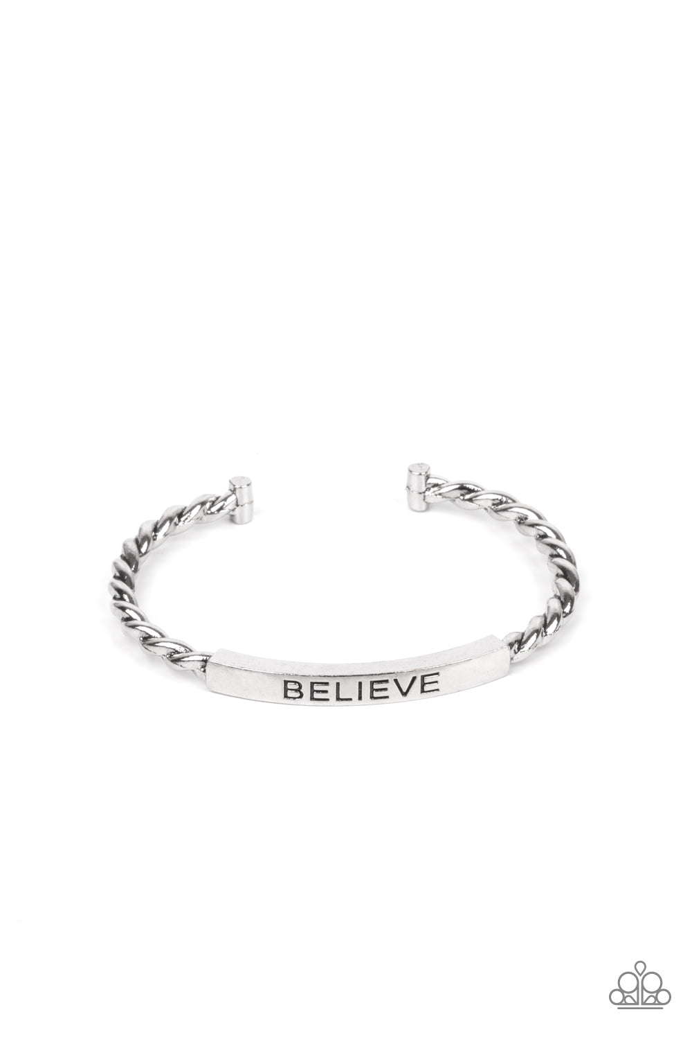 Keep Calm and Believe - silver - Paparazzi MENS bracelet