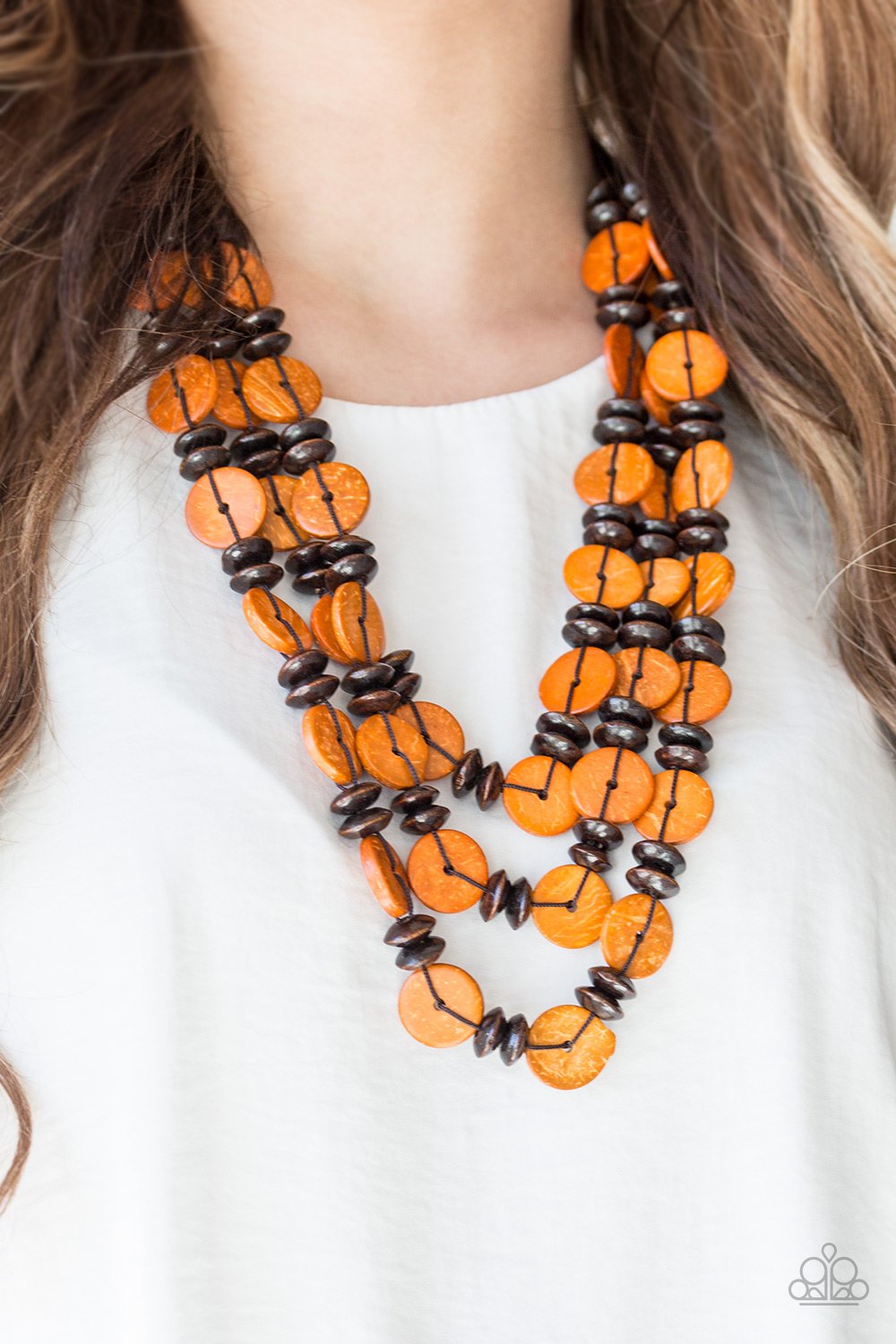 Key West Walkabout - orange - Paparazzi necklace