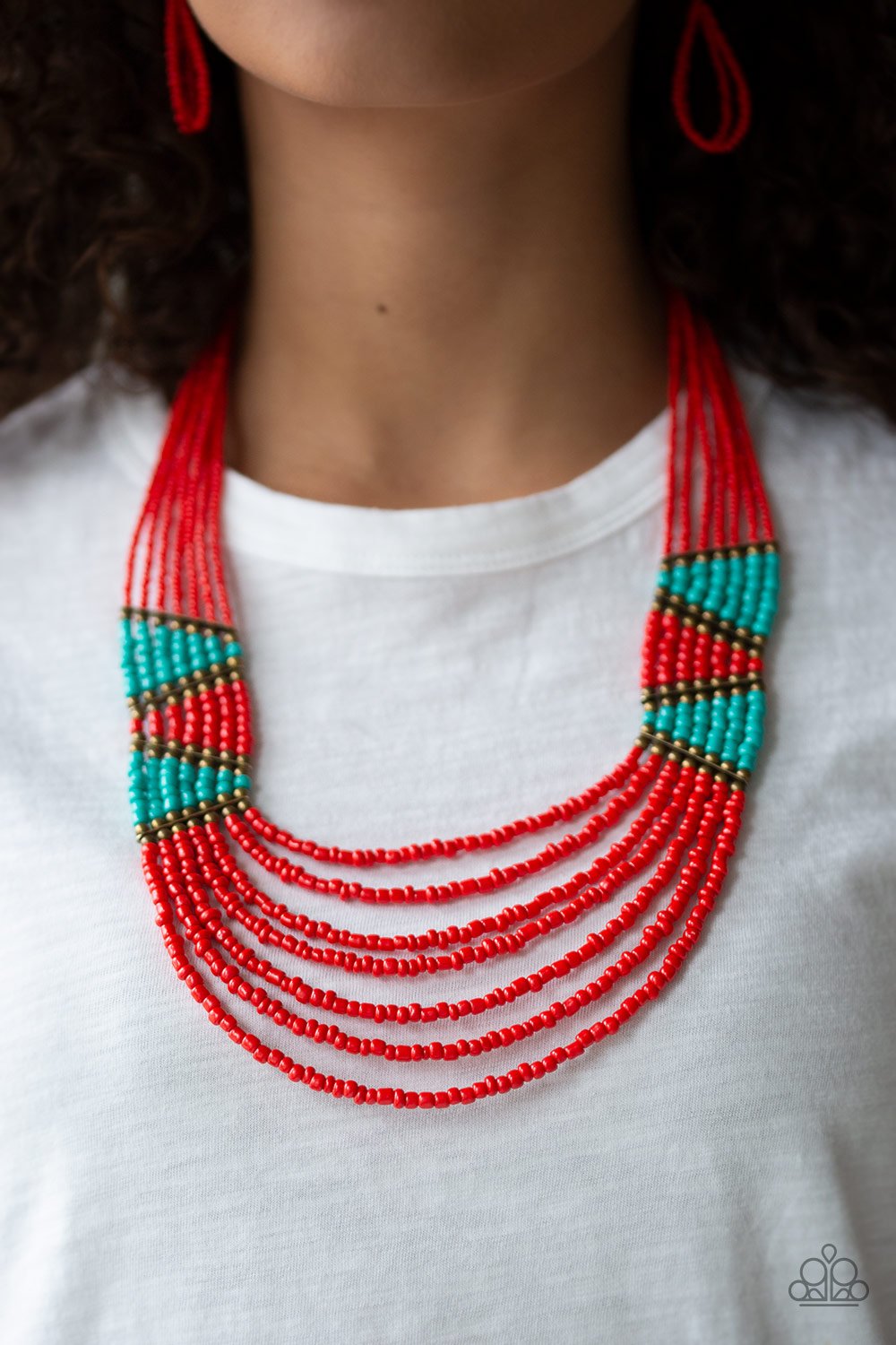 Kickin It Out Back - red - Paparazzi necklace