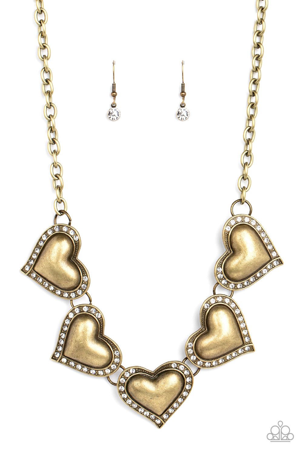 Kindred Hearts - brass - Paparazzi necklace