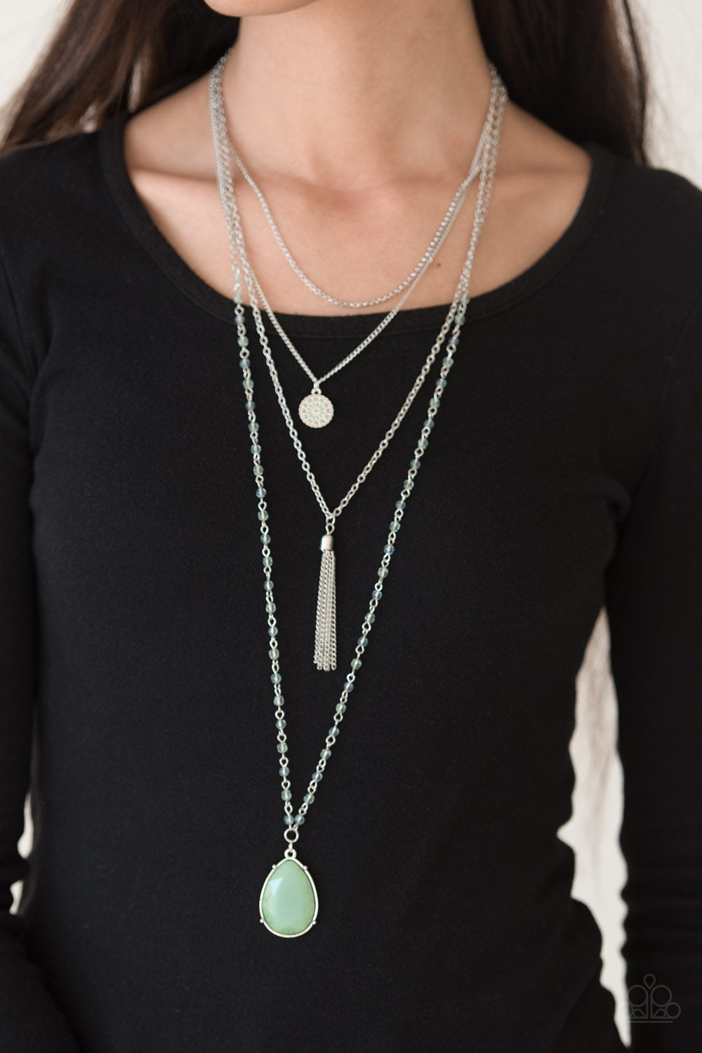 Knockout Keepsake - green - Paparazzi necklace