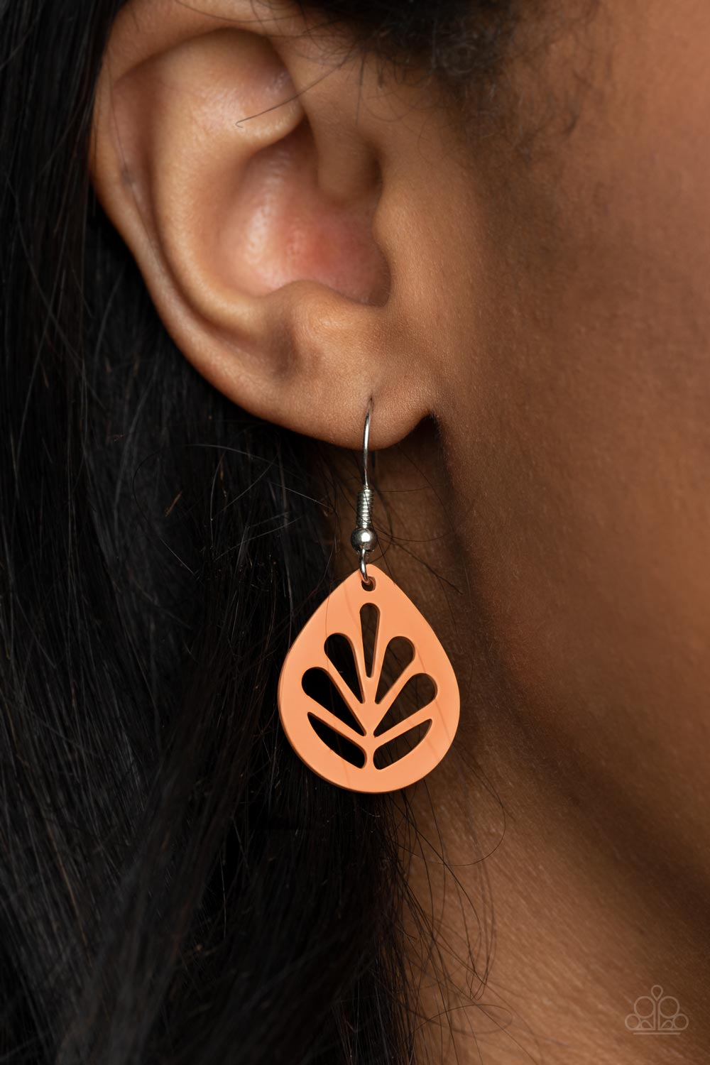 LEAF Yourself Wide Open - orange - Paparazzi earrings