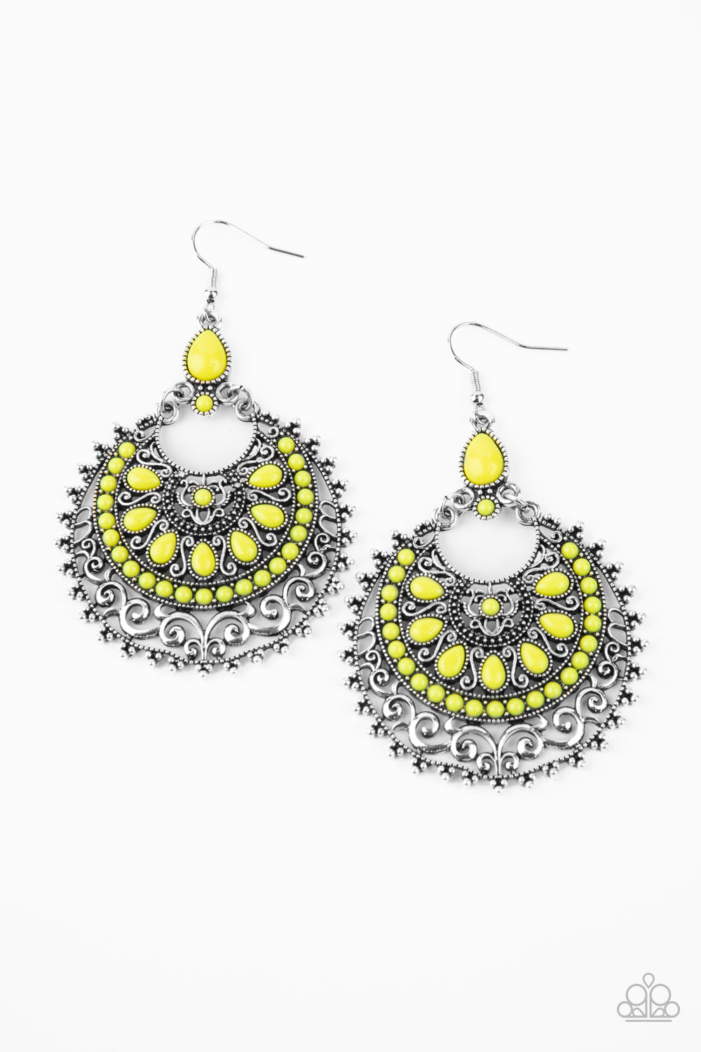 Laguna Leisure - yellow - Paparazzi earrings