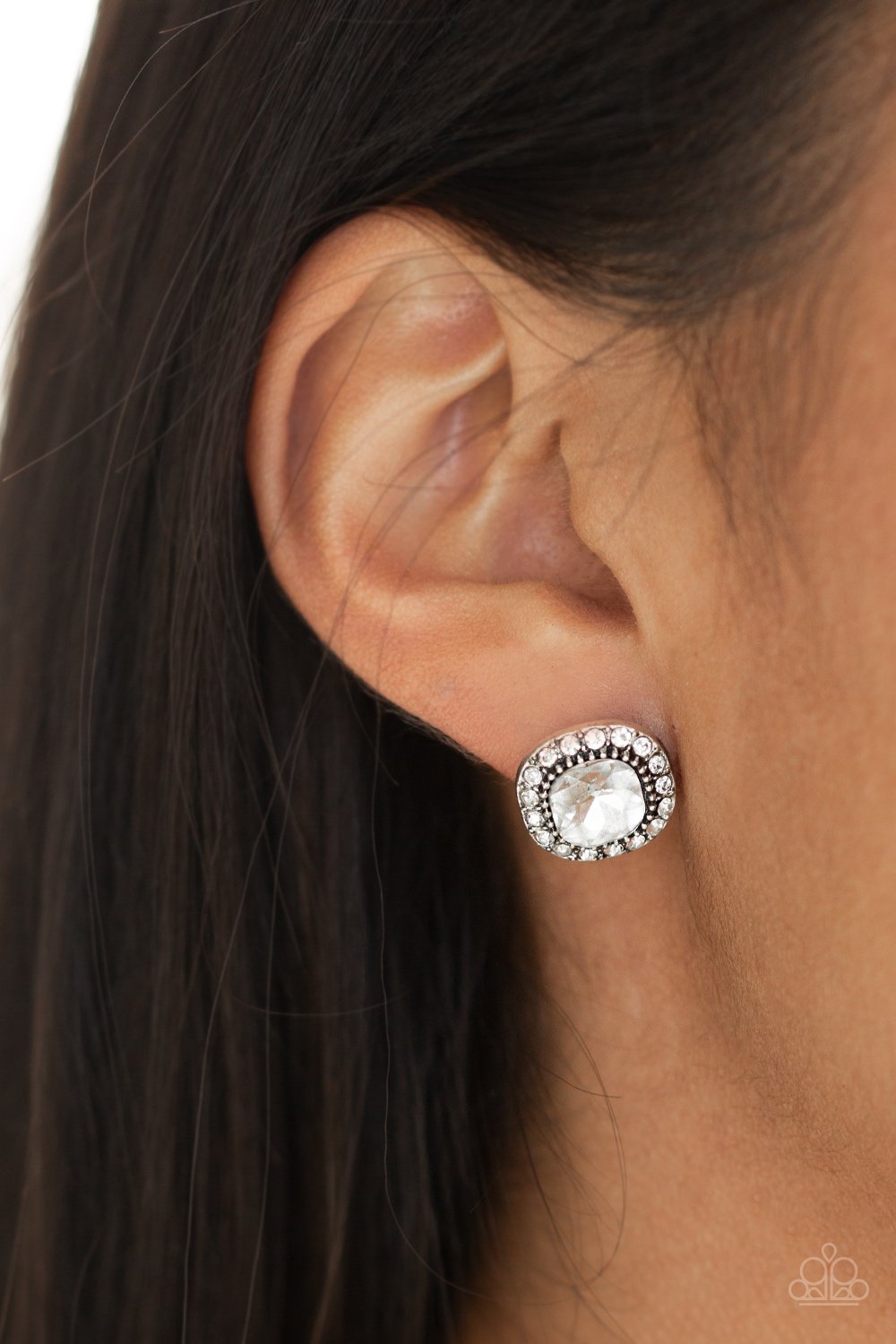 Latest Luxury - white - Paparazzi earrings