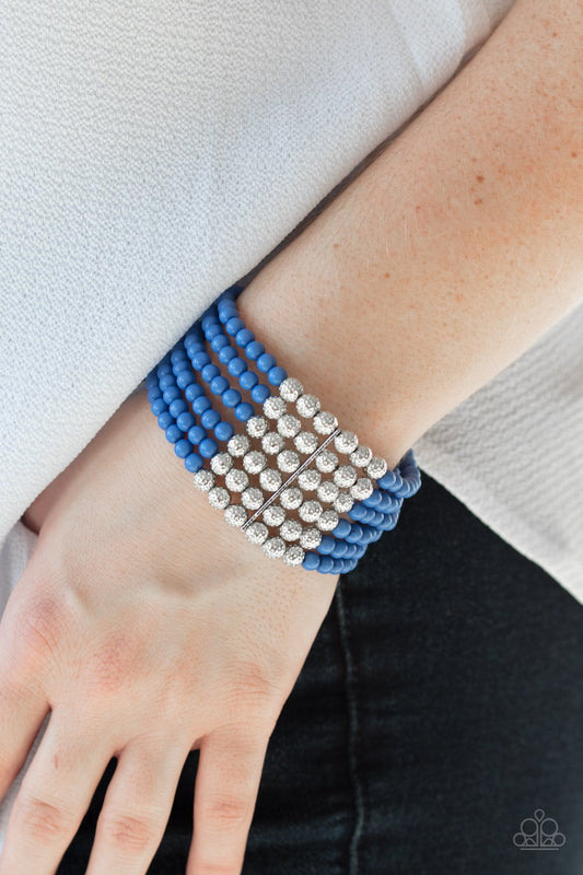 Layer It On Thick-blue-Paparazzi bracelet