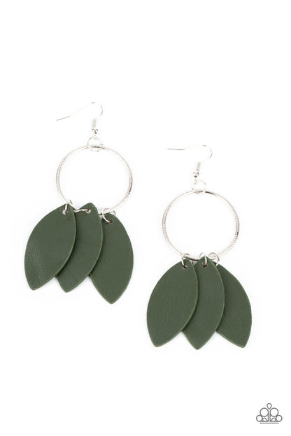 Leafy Laguna - green - Paparazzi earrings