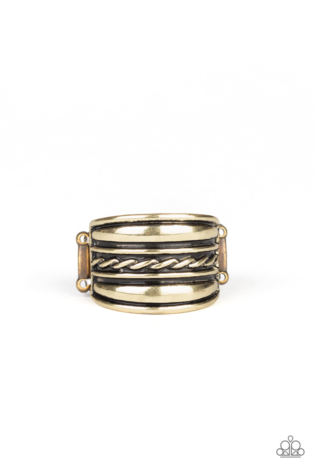 Let It Layer - brass - Paparazzi ring