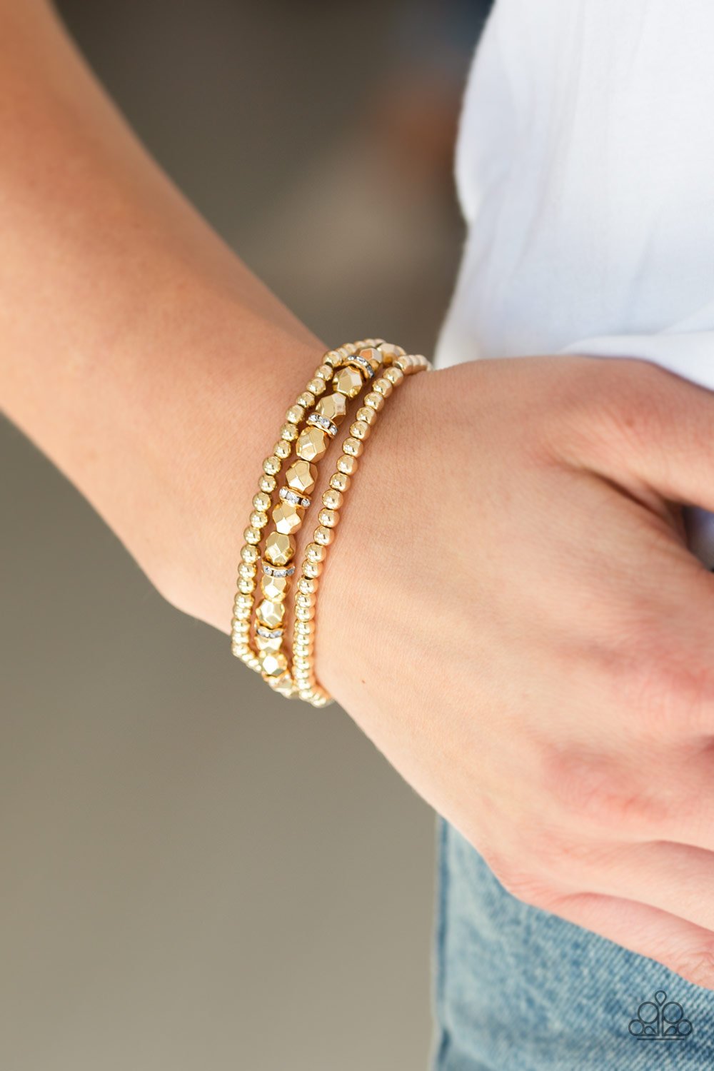 Let There BEAM Light-gold-Paparazzi bracelet