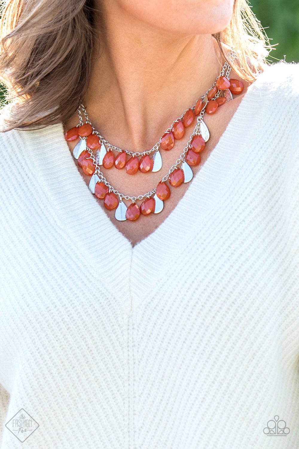Life of the Fiesta - orange - Paparazzi necklace