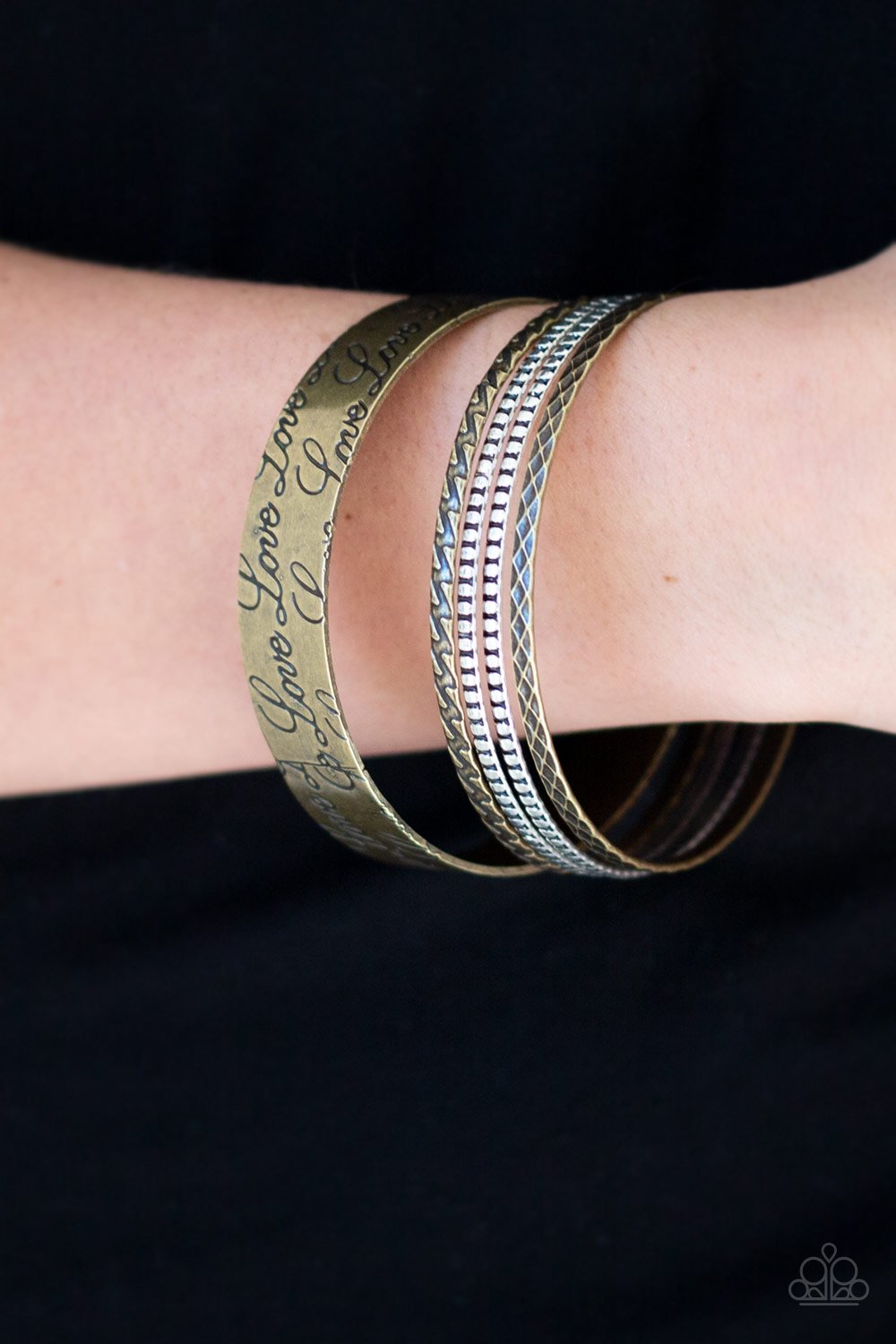 Literally Loveable - brass - Paparazzi bracelet