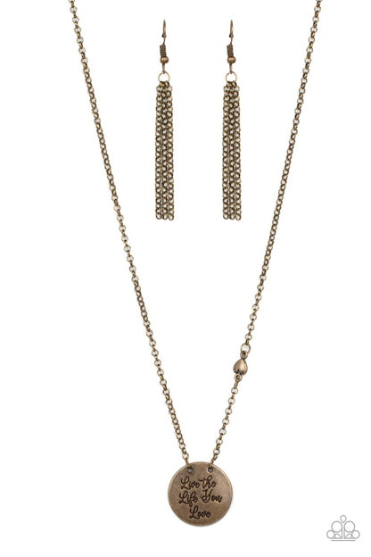 Live The Life You Love - brass - Paparazzi necklace