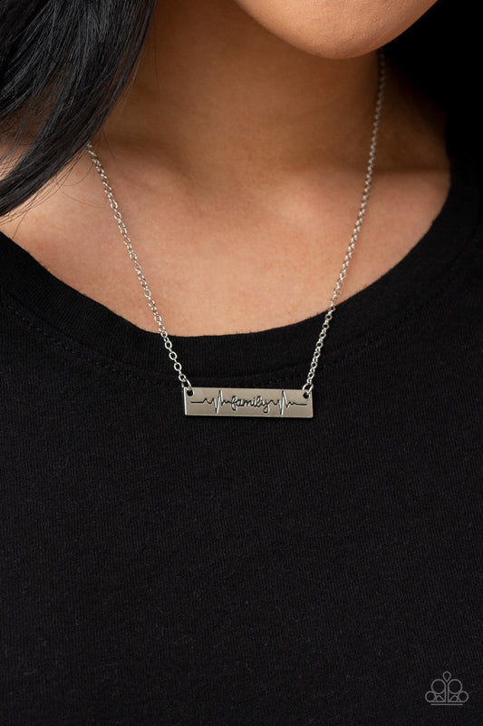 Living The Mom Life - silver - Paparazzi necklace