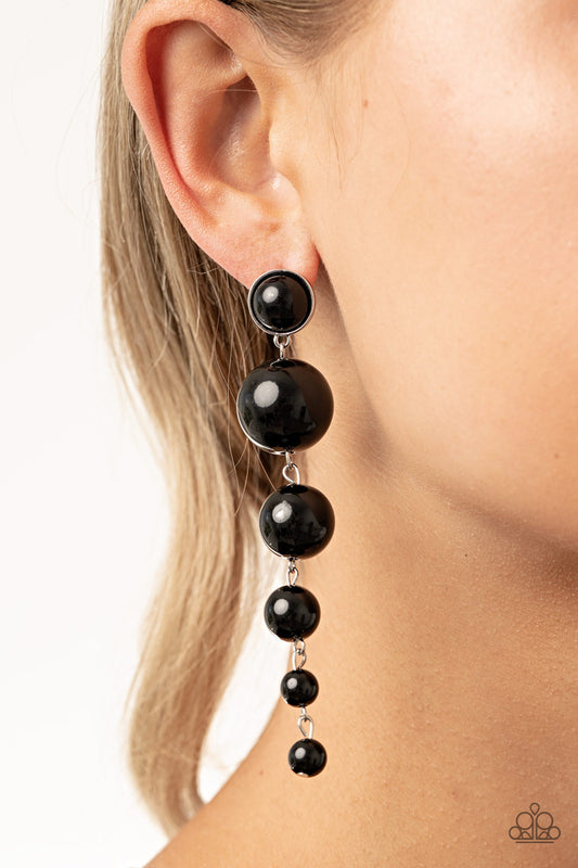 Living a WEALTHY Lifestyle - black - Paparazzi earrings