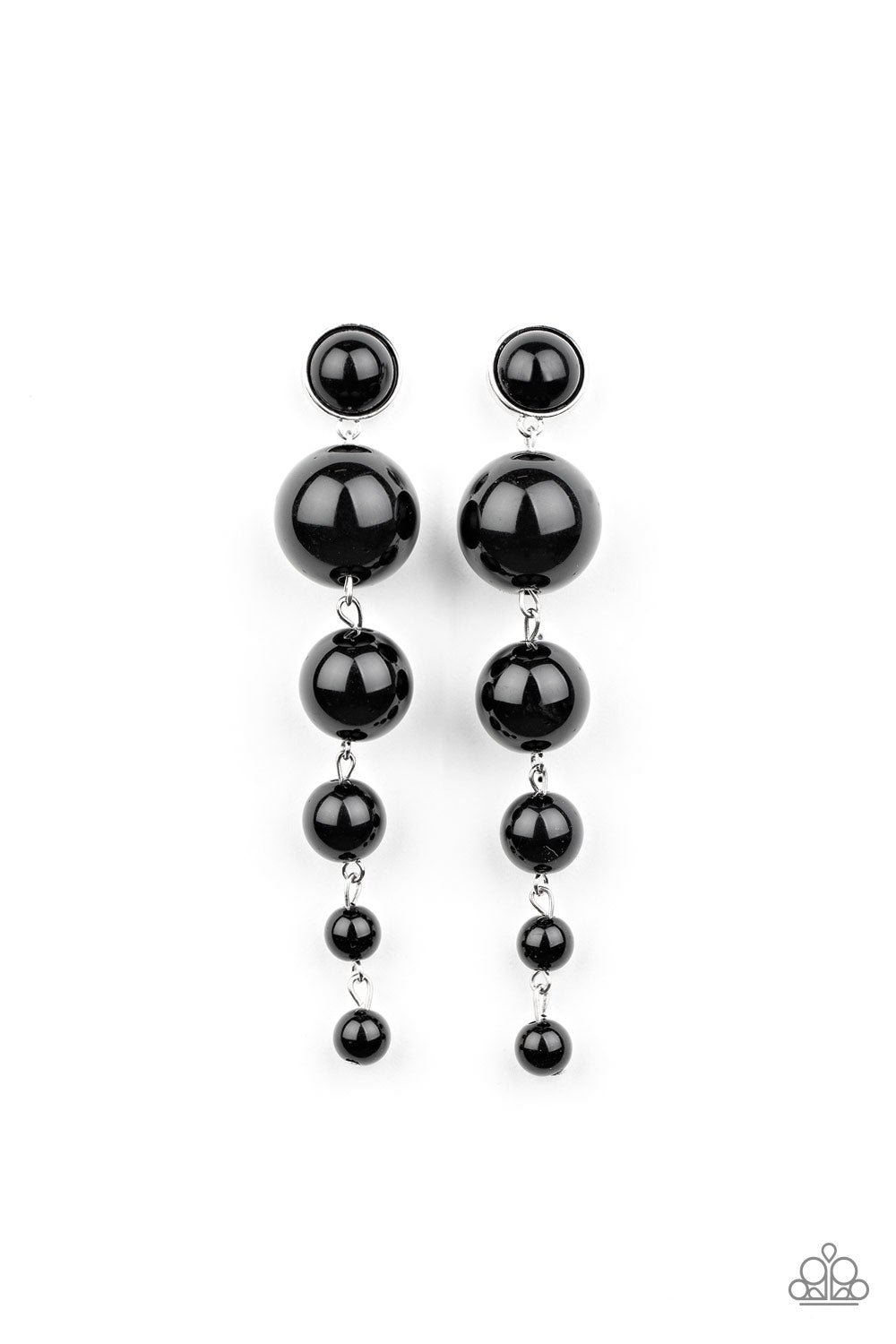 Living a WEALTHY Lifestyle - black - Paparazzi earrings