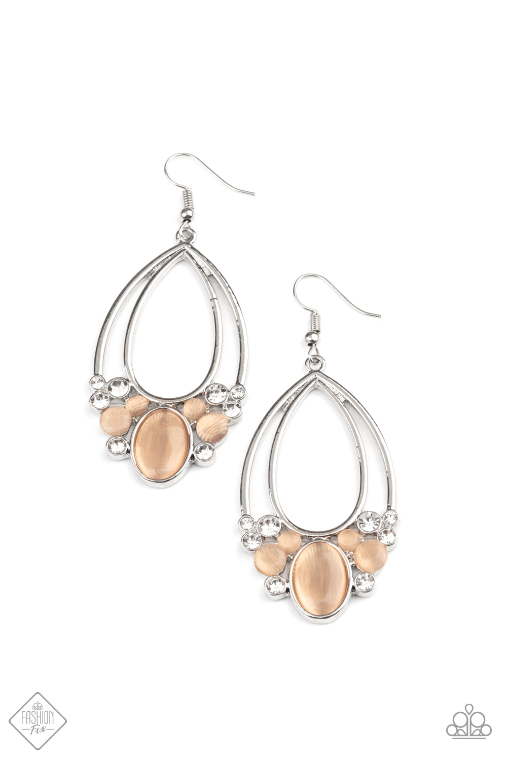 Look Into My Crystal Ball - orange - Paparazzi earrings