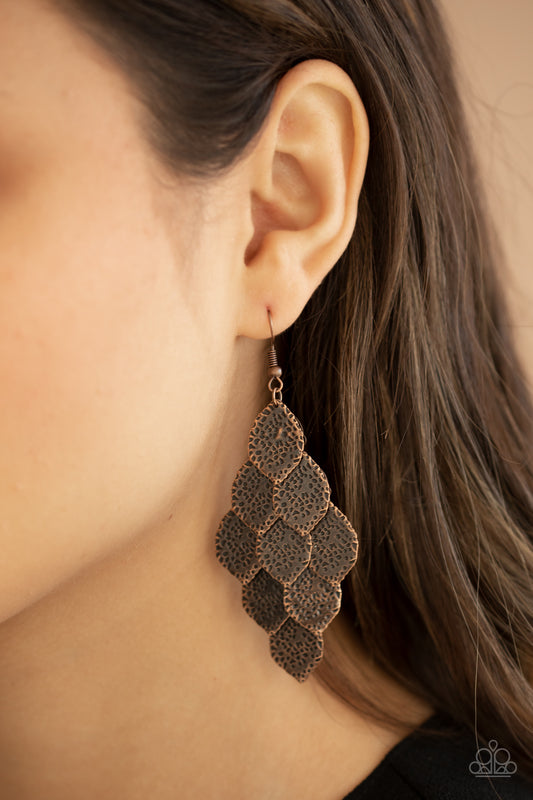 Loud and Leafy - copper - Paparazzi earrings