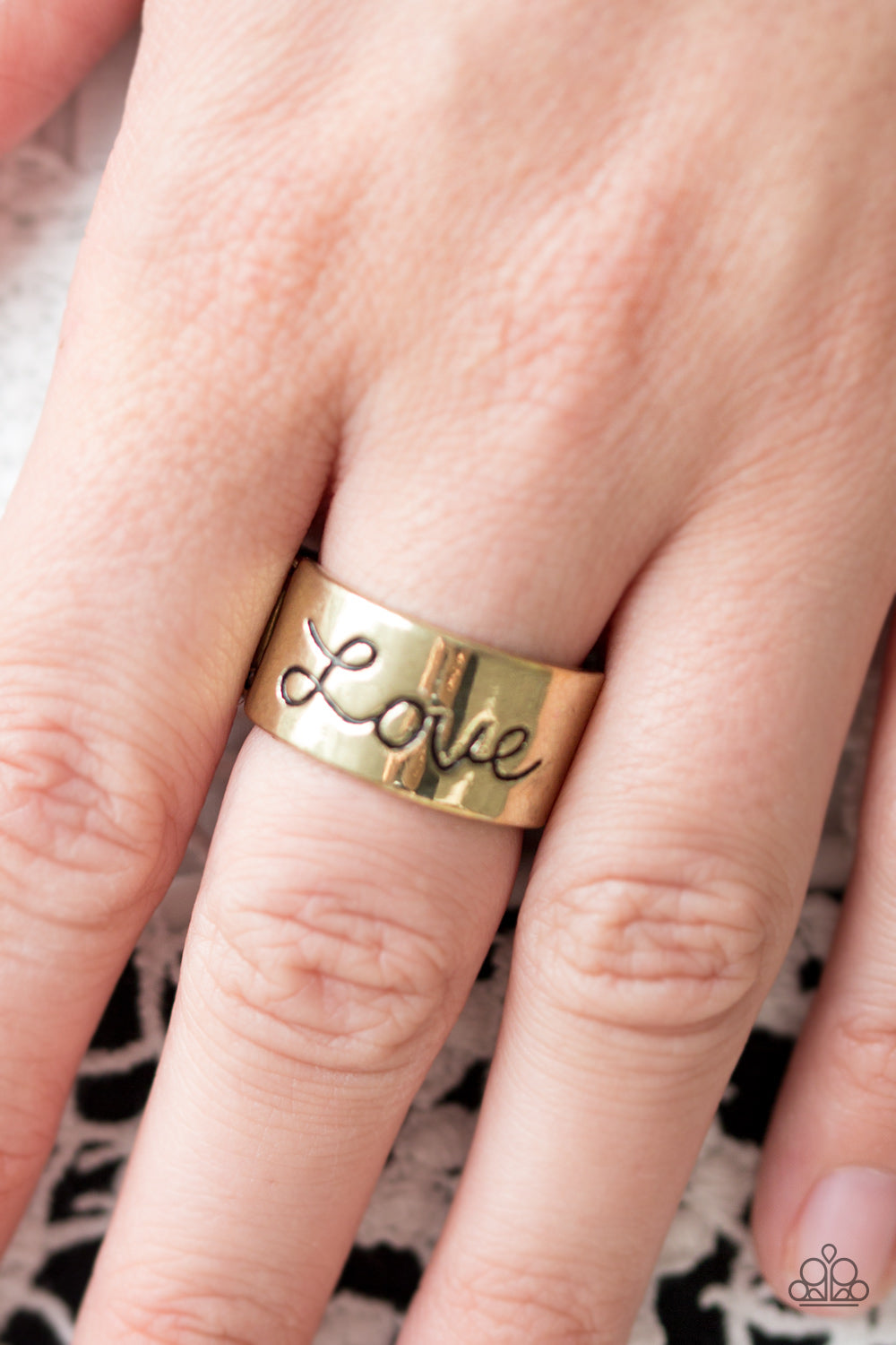 Love Hard - brass - Paparazzi ring