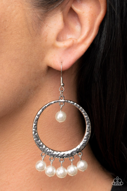 Luscious Luxury - white - Paparazzi earrings