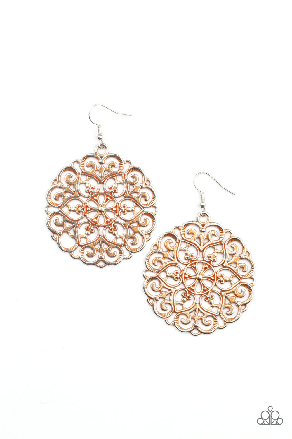 MANDALA Effect - orange - Paparazzi earrings