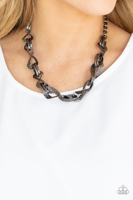 METAL of Honor - black - Paparazzi necklace