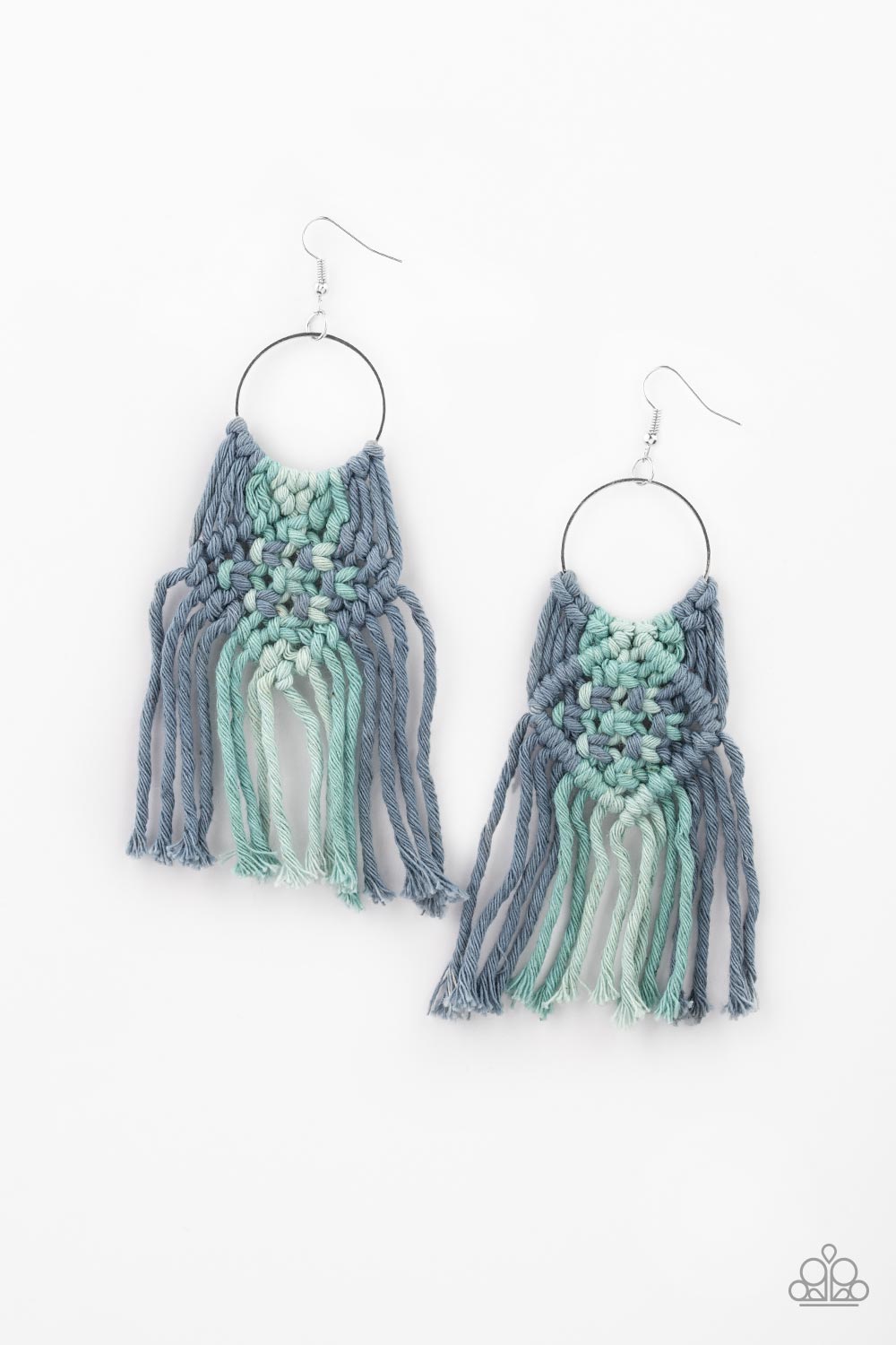 Macrame rainbow - blue - Paparazzi earrings