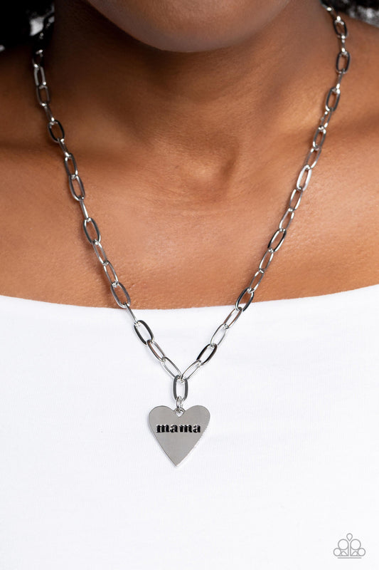 Mama Can't Buy You Love - silver - Paparazzi necklace