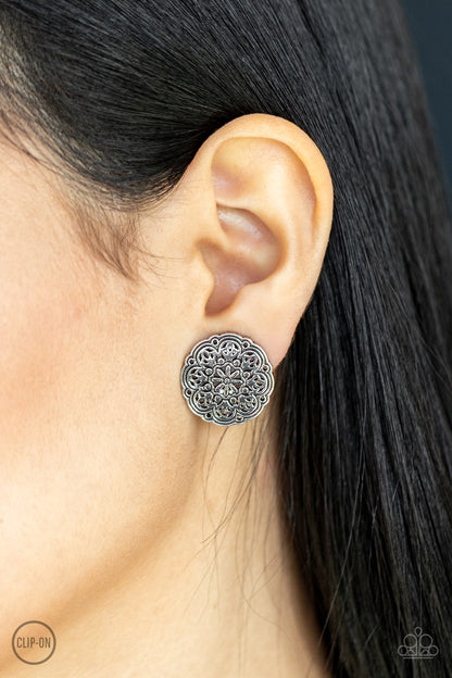 Mandala Harvest - silver - Paparazzi CLIP ON earrings