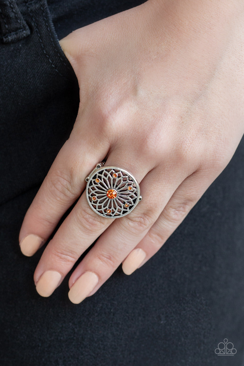 Mandala Magnificence - orange - Paparazzi ring