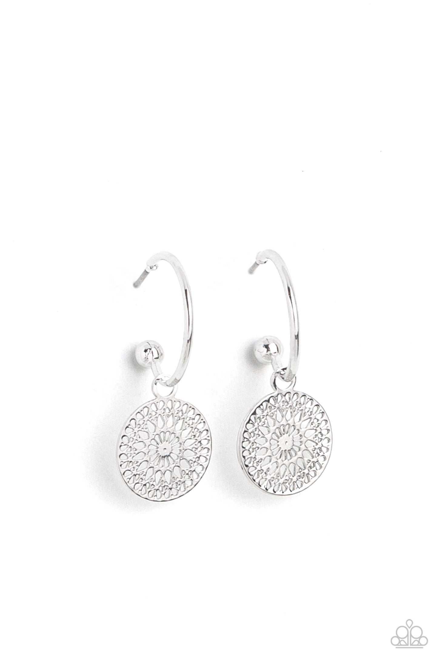 Mandala Maiden - silver - Paparazzi earrings