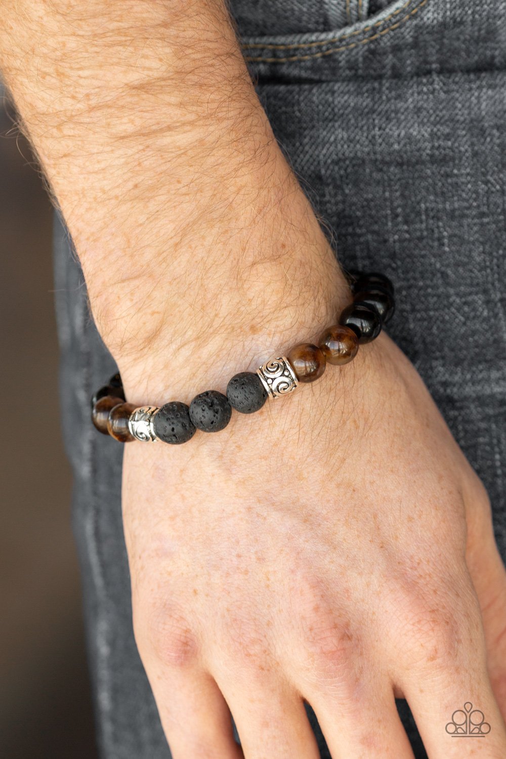 Mantra-brown-Paparazzi Men's bracelet