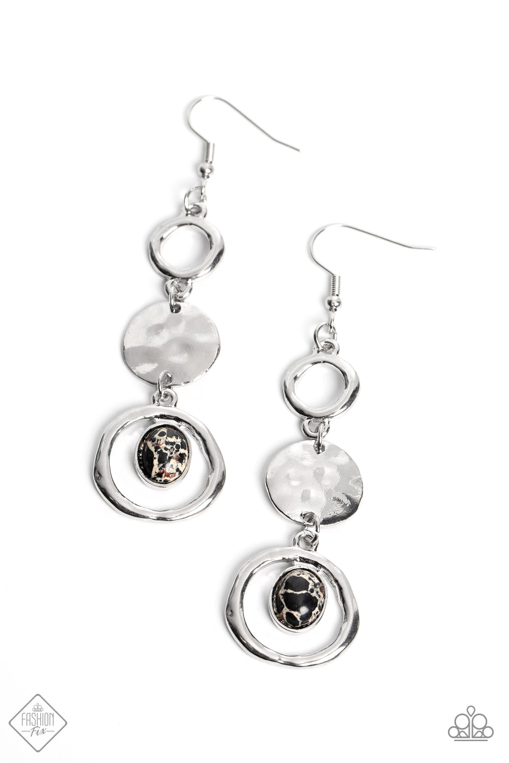 Marble Montage - black - Paparazzi earrings