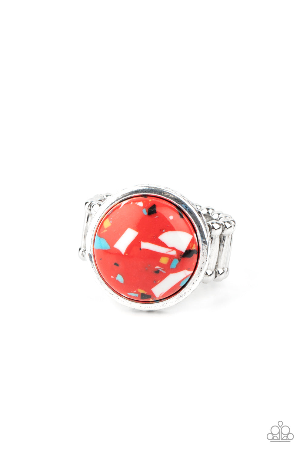 Marble Mosaic - red - Paparazzi ring