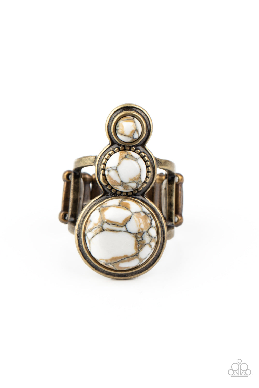 Marbled Magnificence - brass - Paparazzi ring