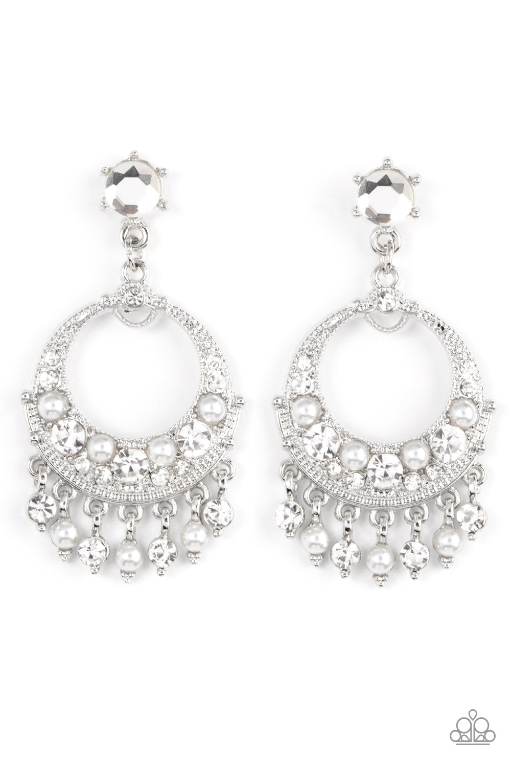 Marrakesh Request - white - Paparazzi earrings