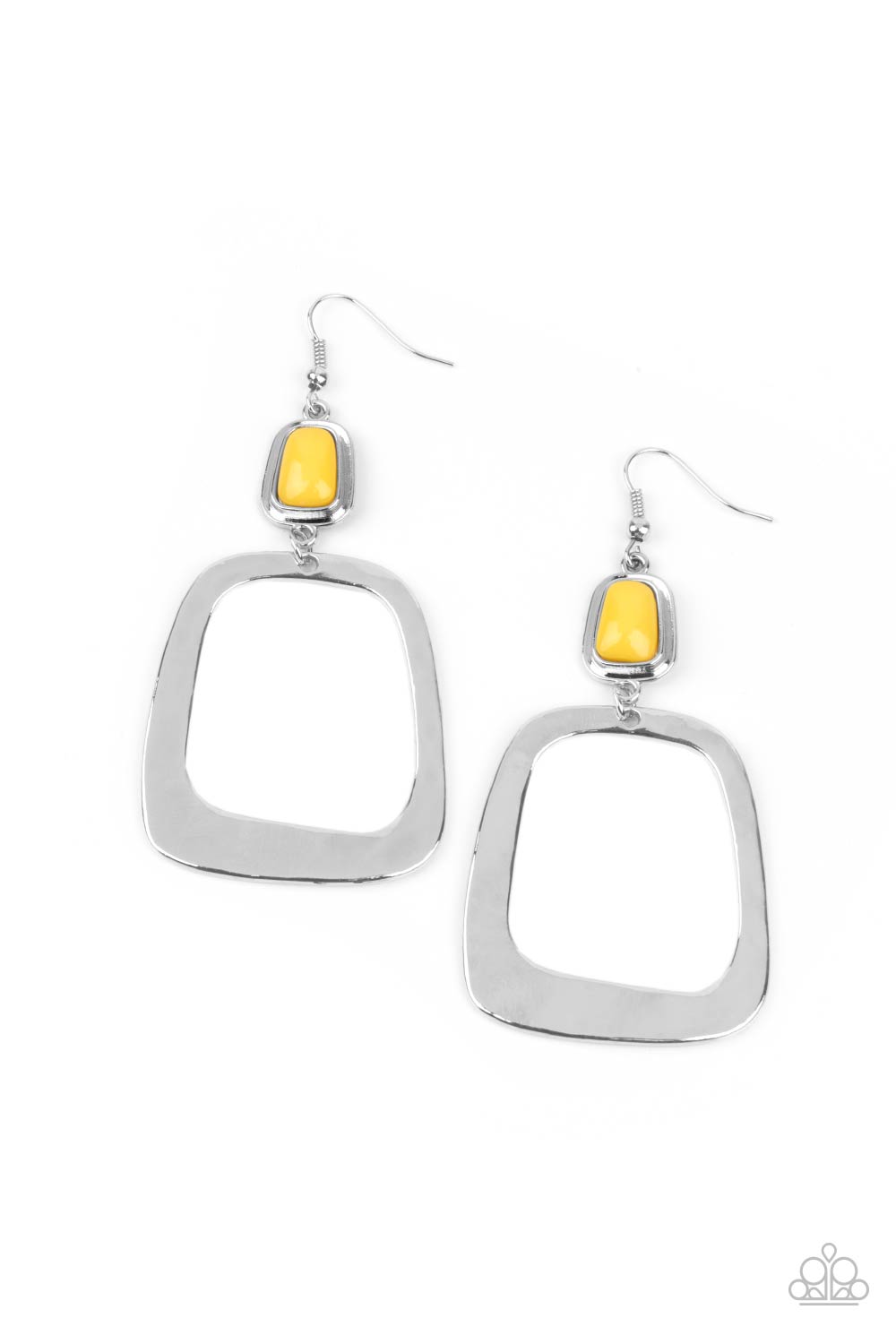 Material Girl Mod - yellow - Paparazzi earrings