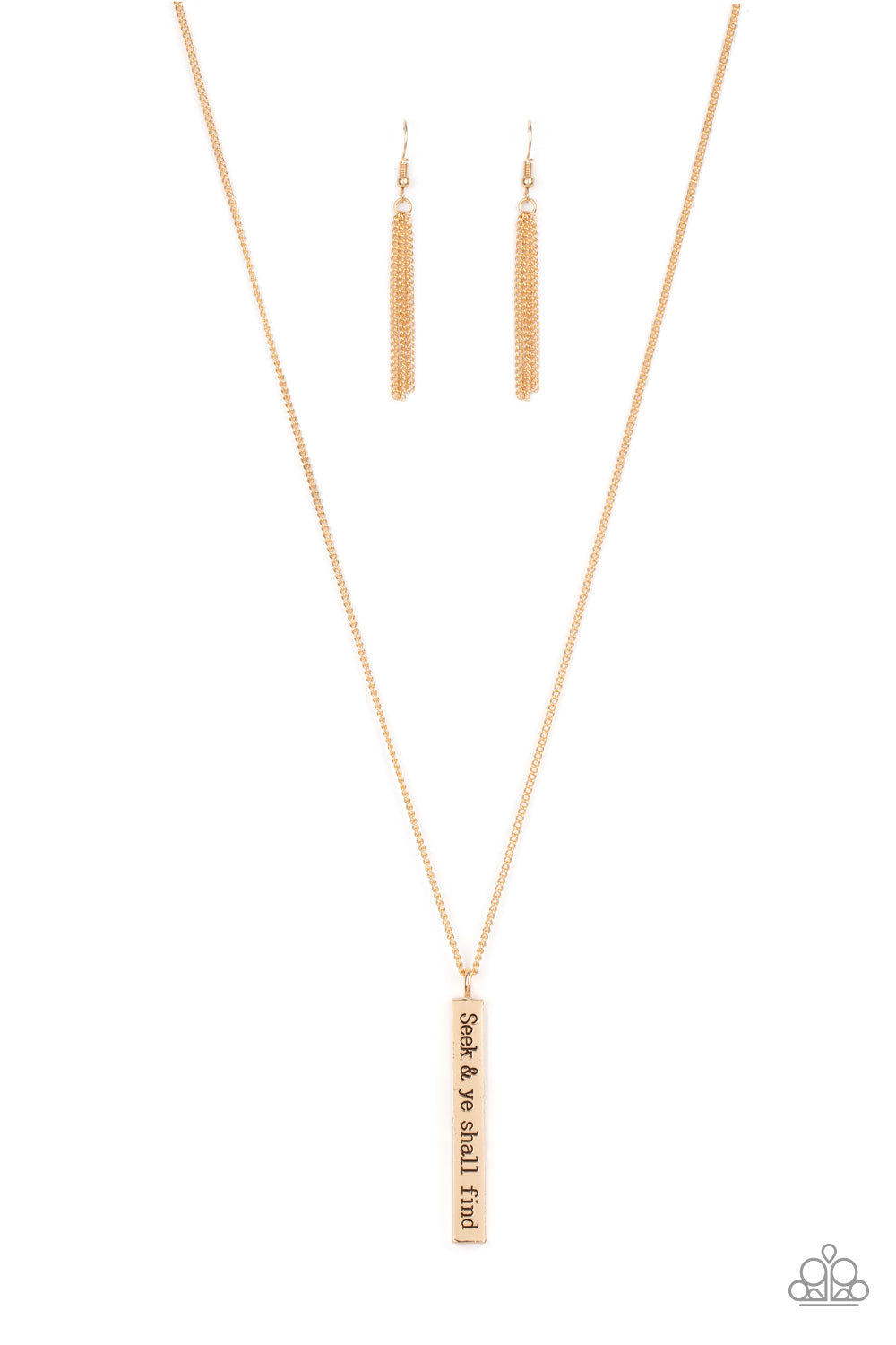 Matt 7:7 - gold - Paparazzi necklace